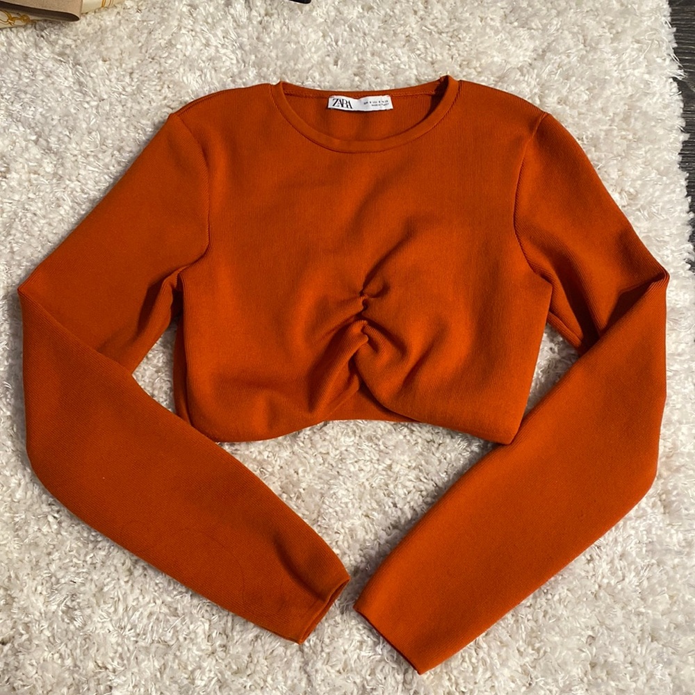 Zara long sleeve crop top US size Small